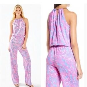Lilly Pulitzer Bowen jumpsuit in the Pink Sorbet High Altitude print